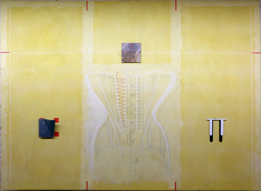 Pierre Courtois – Sans titre – Enduits muraux, pigments sur panneau et métal - 203 x 279 cm - 2012