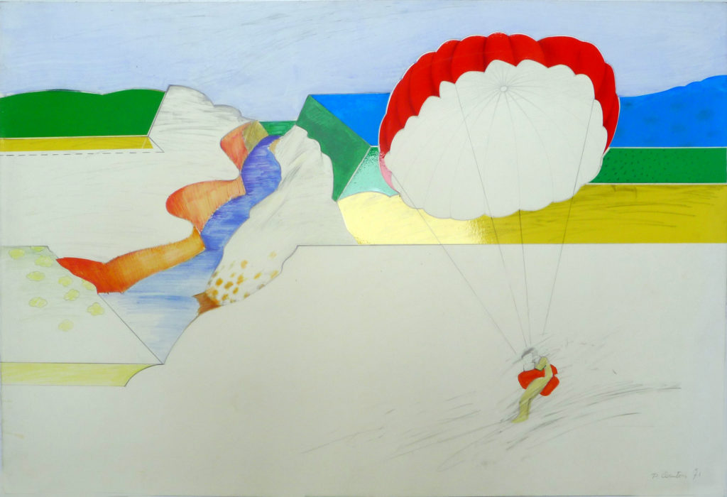 Pierre Courtois .Etude de paysage · technique mixte sur papier · 53 x 73 cm · 1971