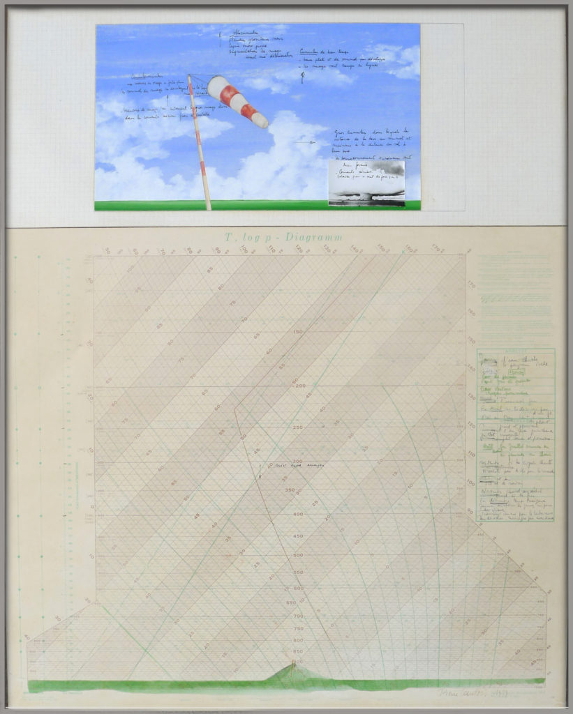 Pierre Courtois · "T, Log p - Diagramm" · Technique mixte · 74 x 51 cm · 1977