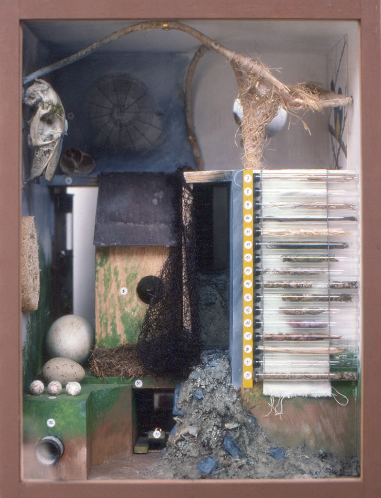 Pierre Courtois · Architecture de la nature · Valise technique mixte, recto-verso, 50 x 35 x 46 cm · 1986