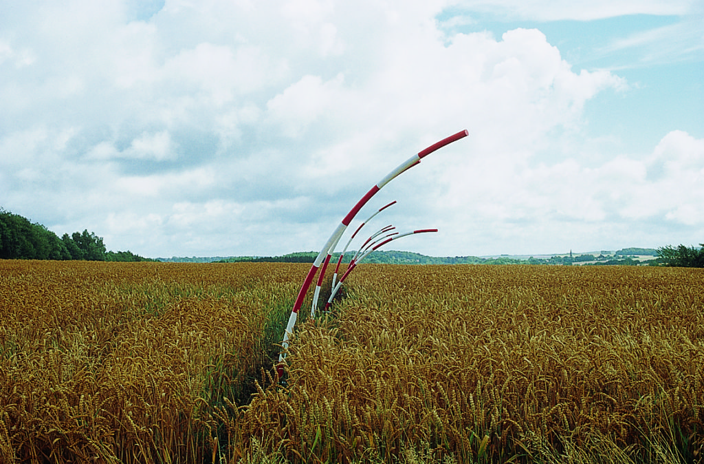 Pierre Courtois - L'esprit farceur – Installation jardin de l'atelier, Sorinne-la-Longue (B) - 2002