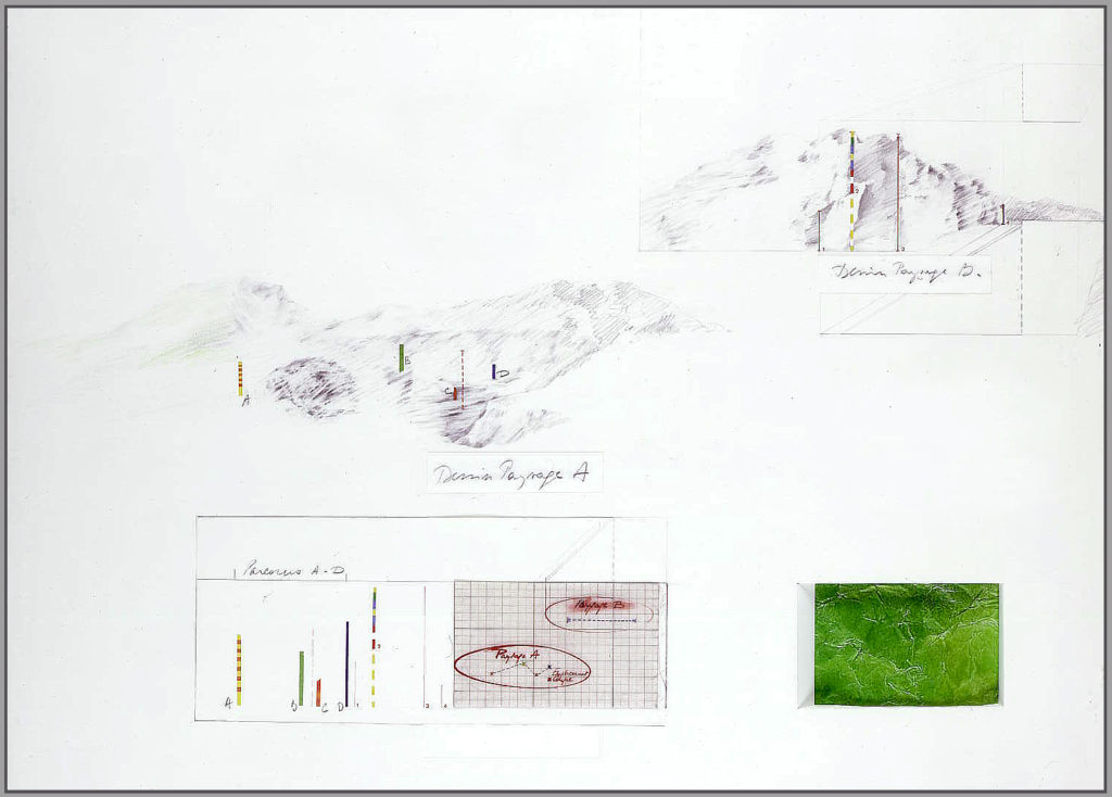Pierre Courtois · Paysage A paysage B · Technique mixte, 60 x 84 cm · 1973
